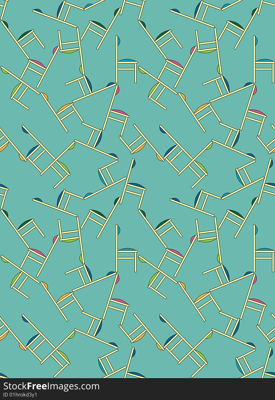 Seamless wallpaper, chaos of chairs