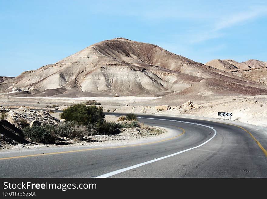 Road in Iordan Desert, Israel