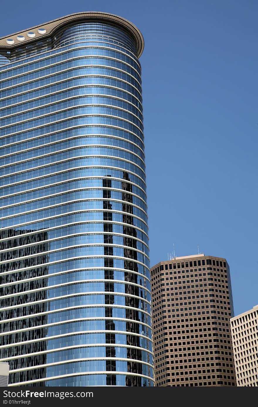 Skyscrapers against Clear Blue Sky