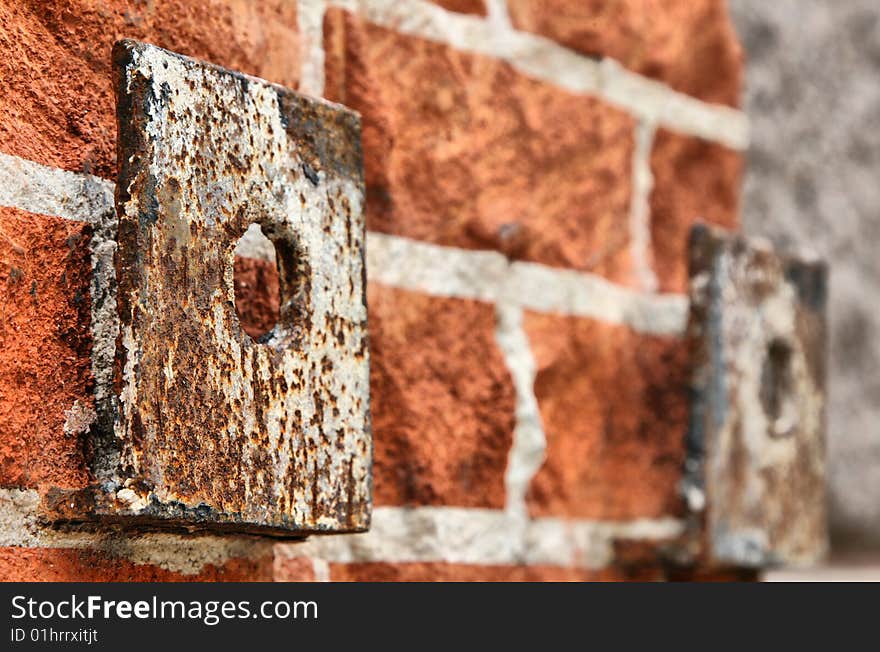 Red Brick with Marred Metal