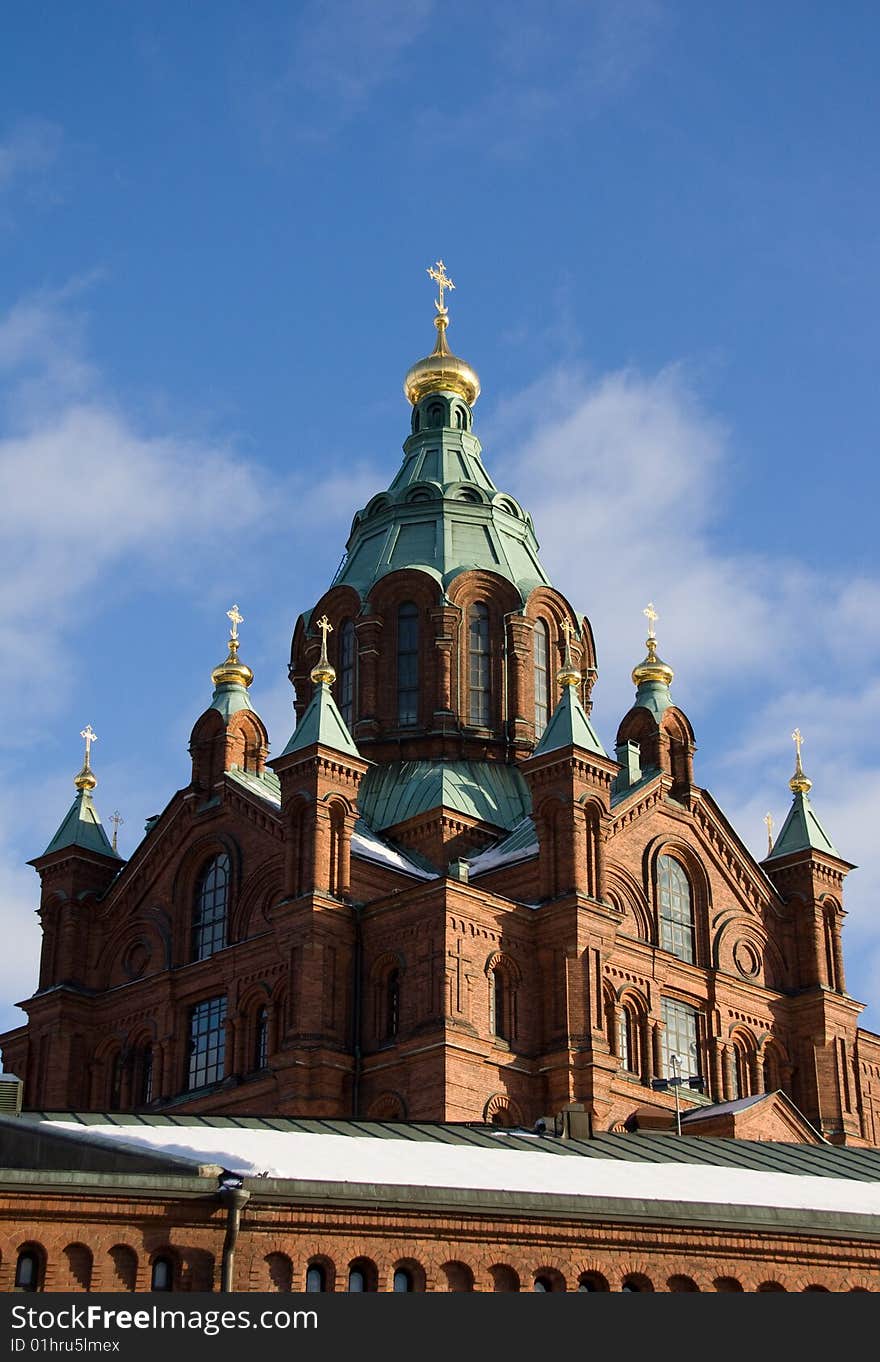 Uspenski Cathedral in Winter Day, Helsinki. Uspenski Cathedral in Winter Day, Helsinki