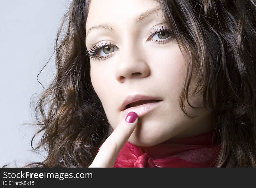 Close-up portrait of a fresh and beautiful young model. Close-up portrait of a fresh and beautiful young model