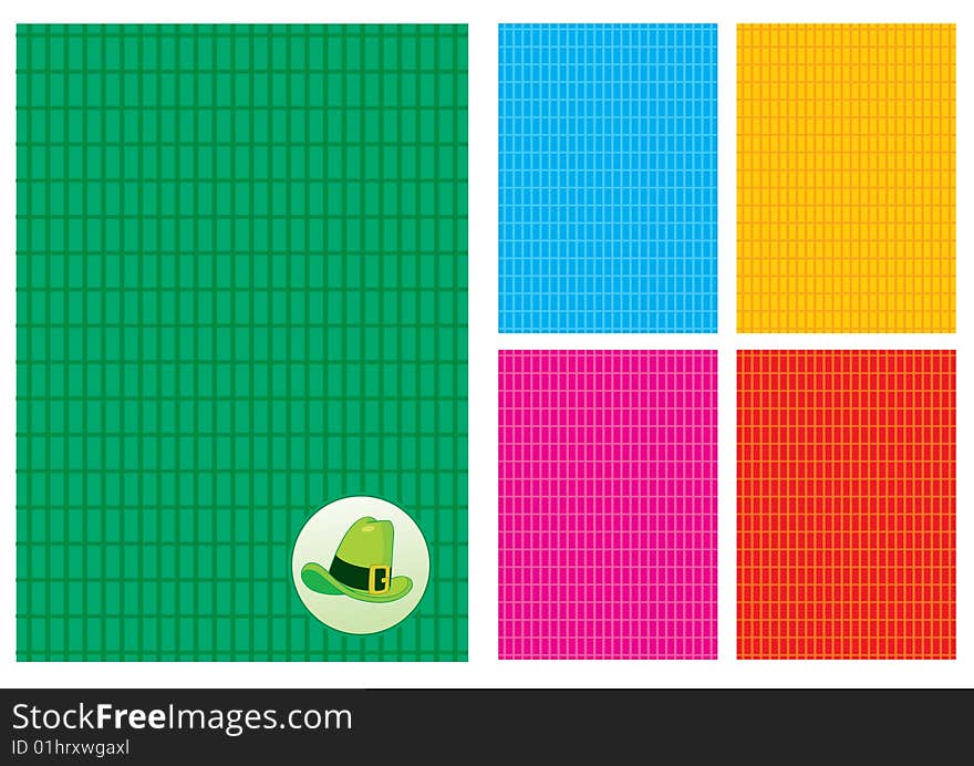 Five background in the cell and a green hat