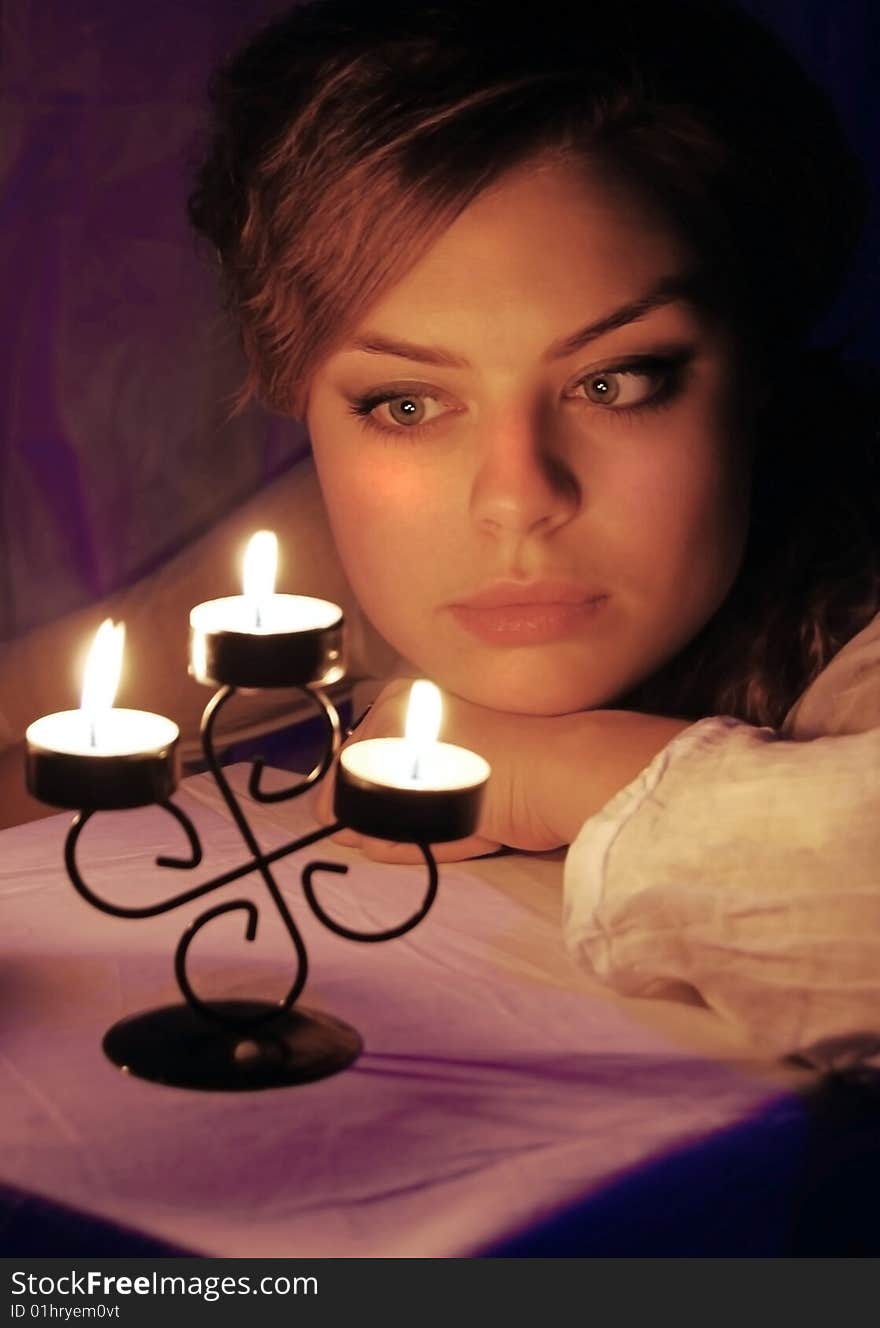 Girl with candles