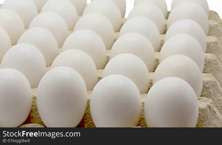 Basket with eggs the isolated on a white background