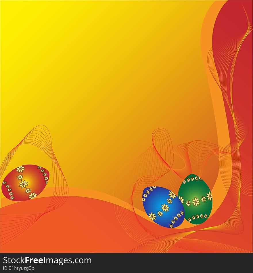 Card With Eggs And Flowers