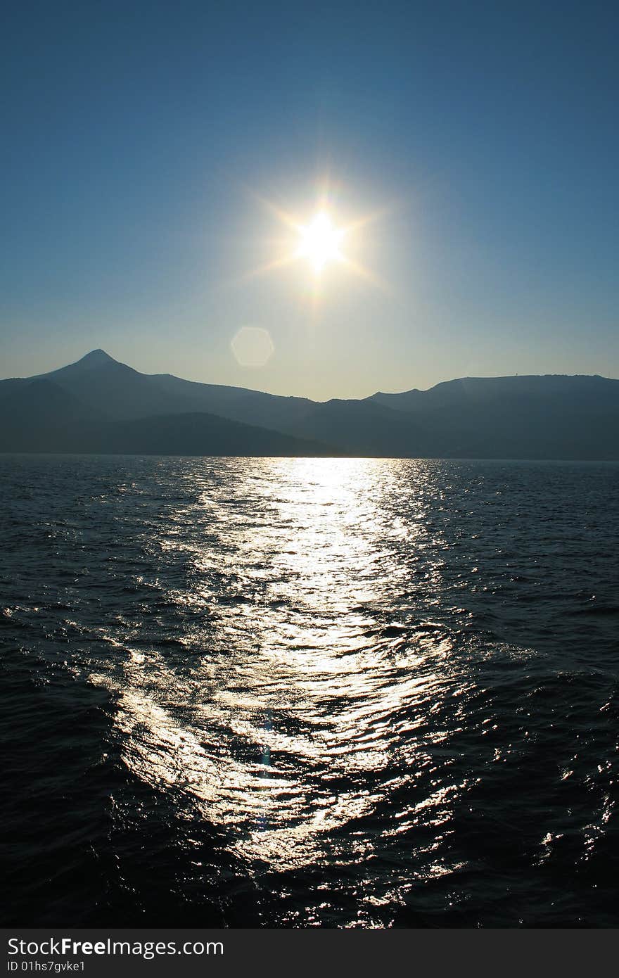 Sunset over the Aegean Sea, Greece. Sunset over the Aegean Sea, Greece