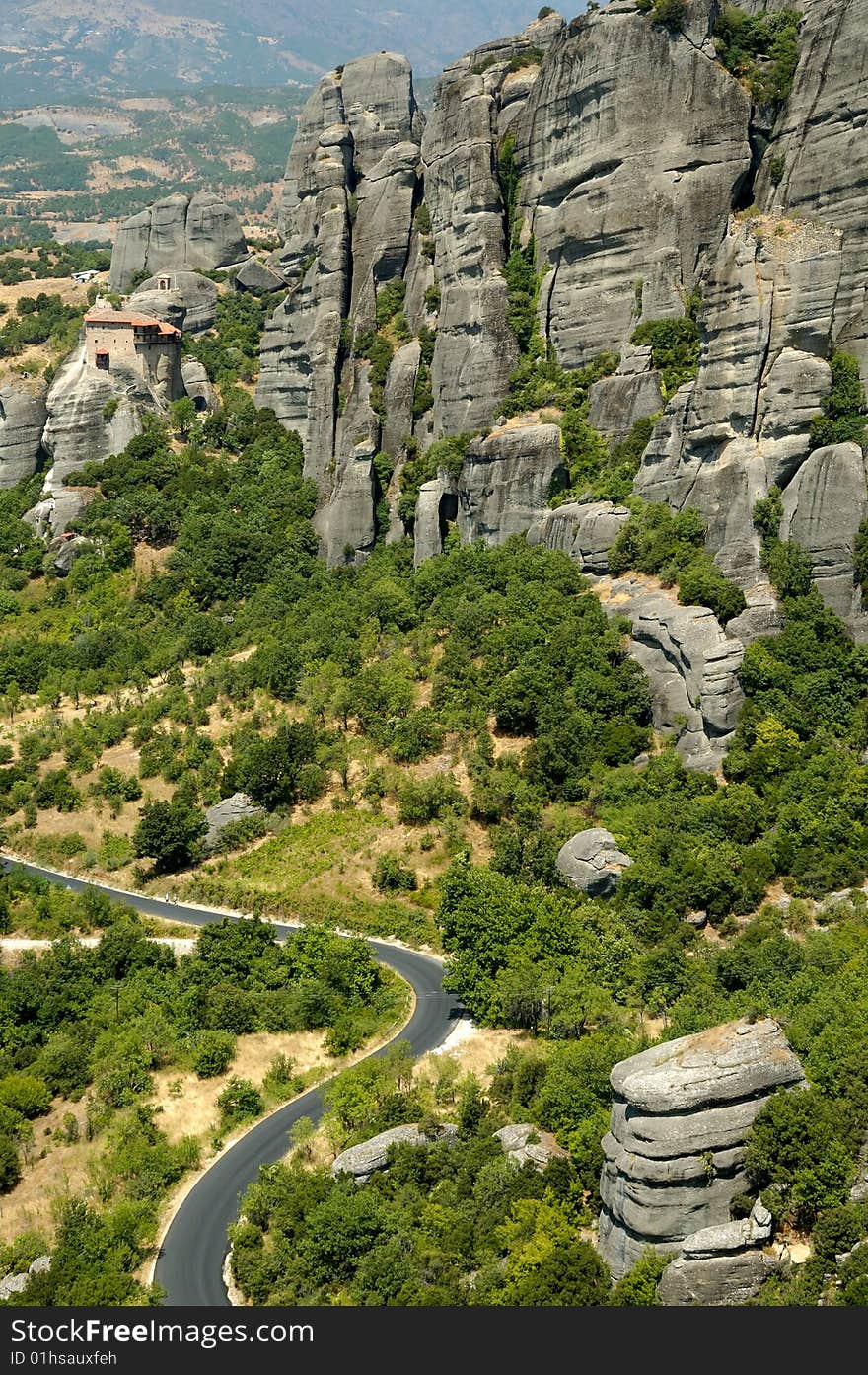 One of the famous Meteora monasteries in Greece. One of the famous Meteora monasteries in Greece