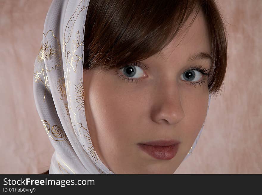 Portrait of the girl in a kerchief