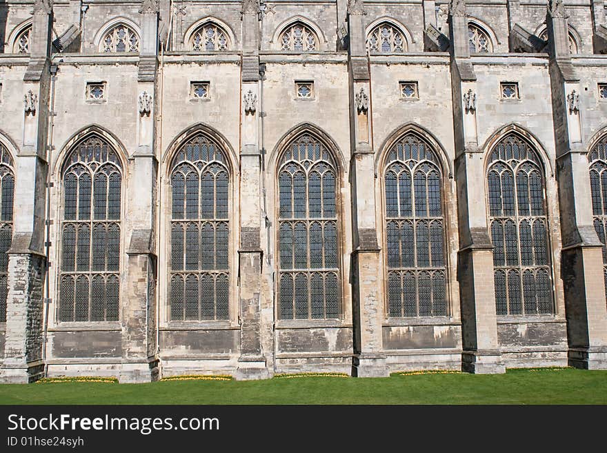 Row of windows in Canterbury Cathedral. Row of windows in Canterbury Cathedral