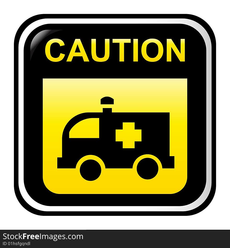 Caution sign - ambulance