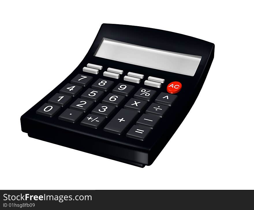 3d business calculator on white background