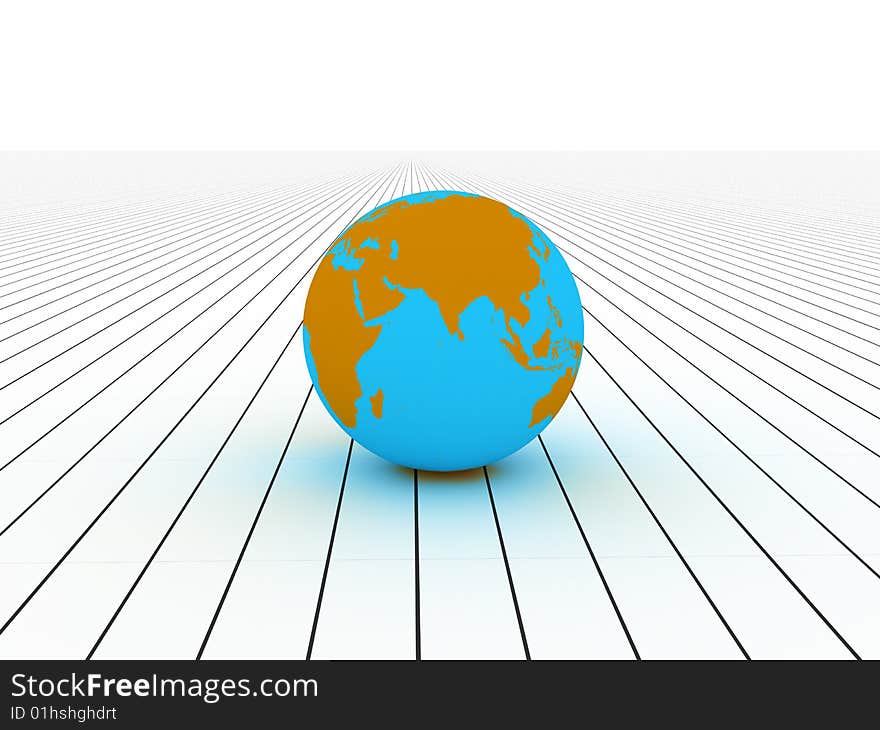 3D generated image.Globe of earth.