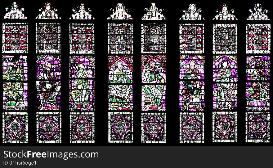 Windows with religious images