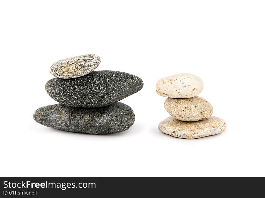 Pebbles against a white background.