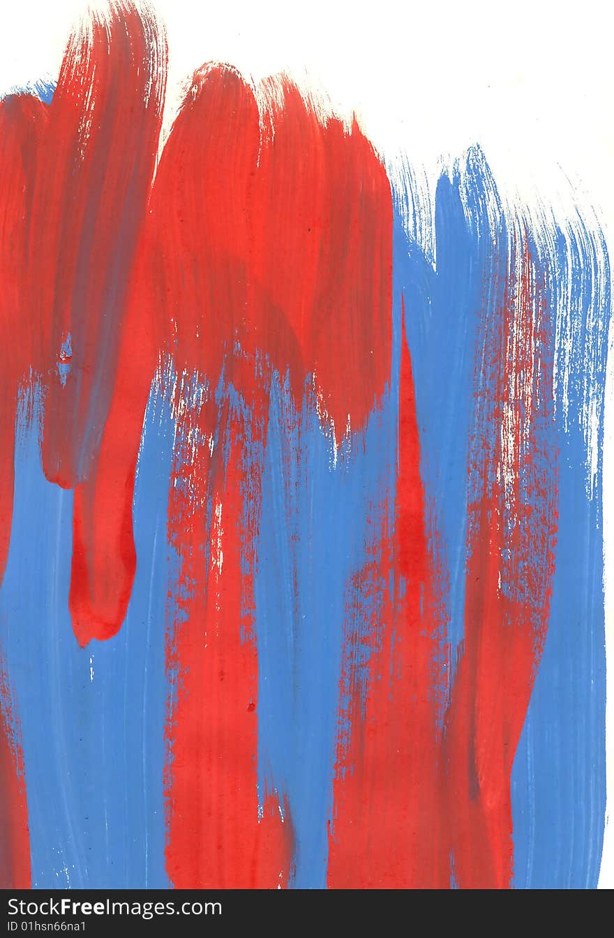 Dash of the brush, blue and red