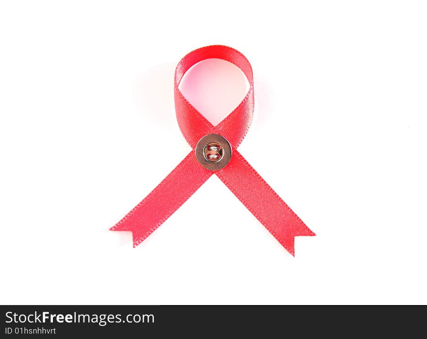 Silk Ribbon On White With Clipping Path.