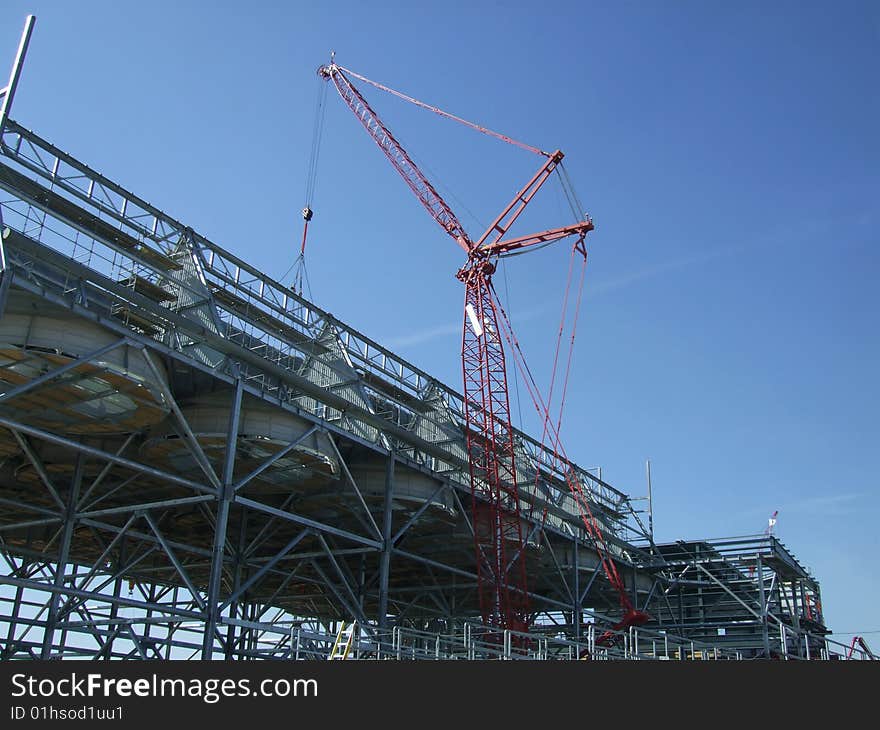 Construction of acc (air condenser) at new power plant. Construction of acc (air condenser) at new power plant