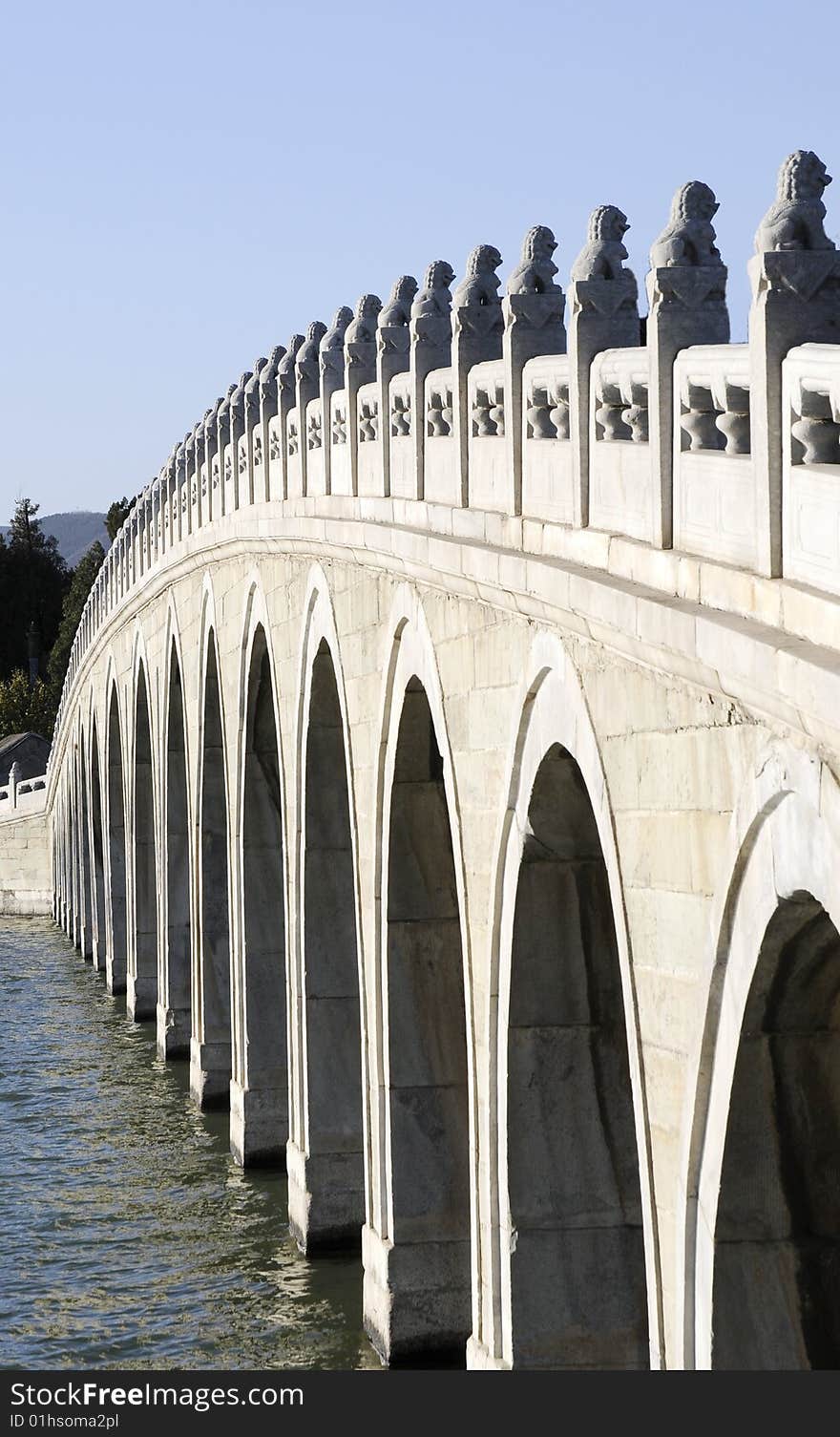 Long bridge on the river