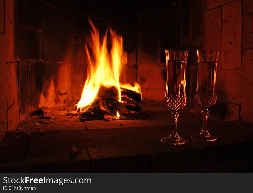 Champagne by the fire