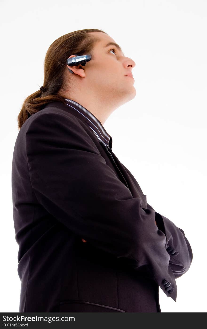 Businessman wearing headset