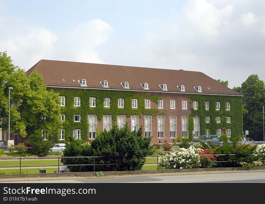 A Building with Moss