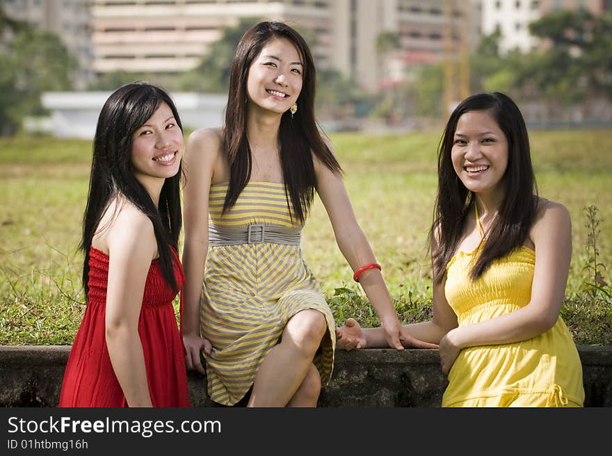 Girlfriends outdoor in the park