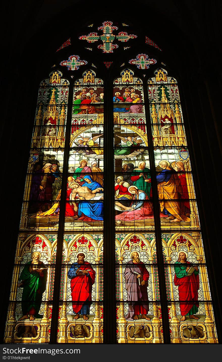 Wonderful stained glass in the Cologne cathedral church