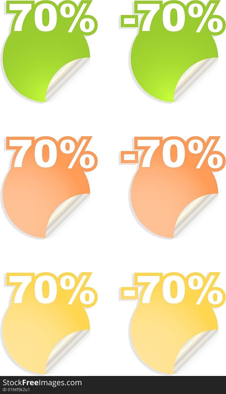 Vector stickers with text  percent