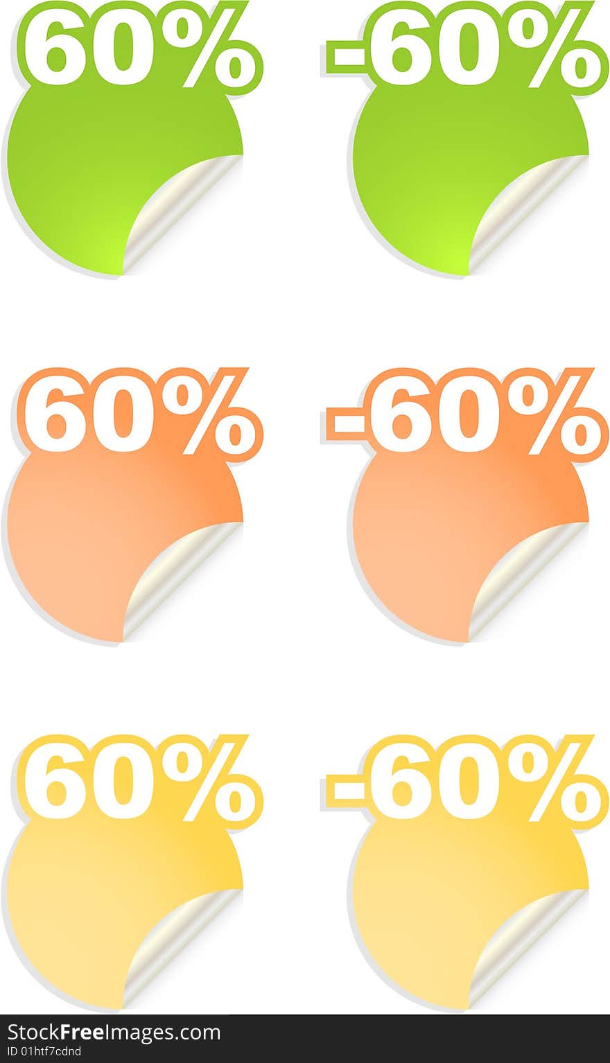 Vector Stickers With Text  Percent