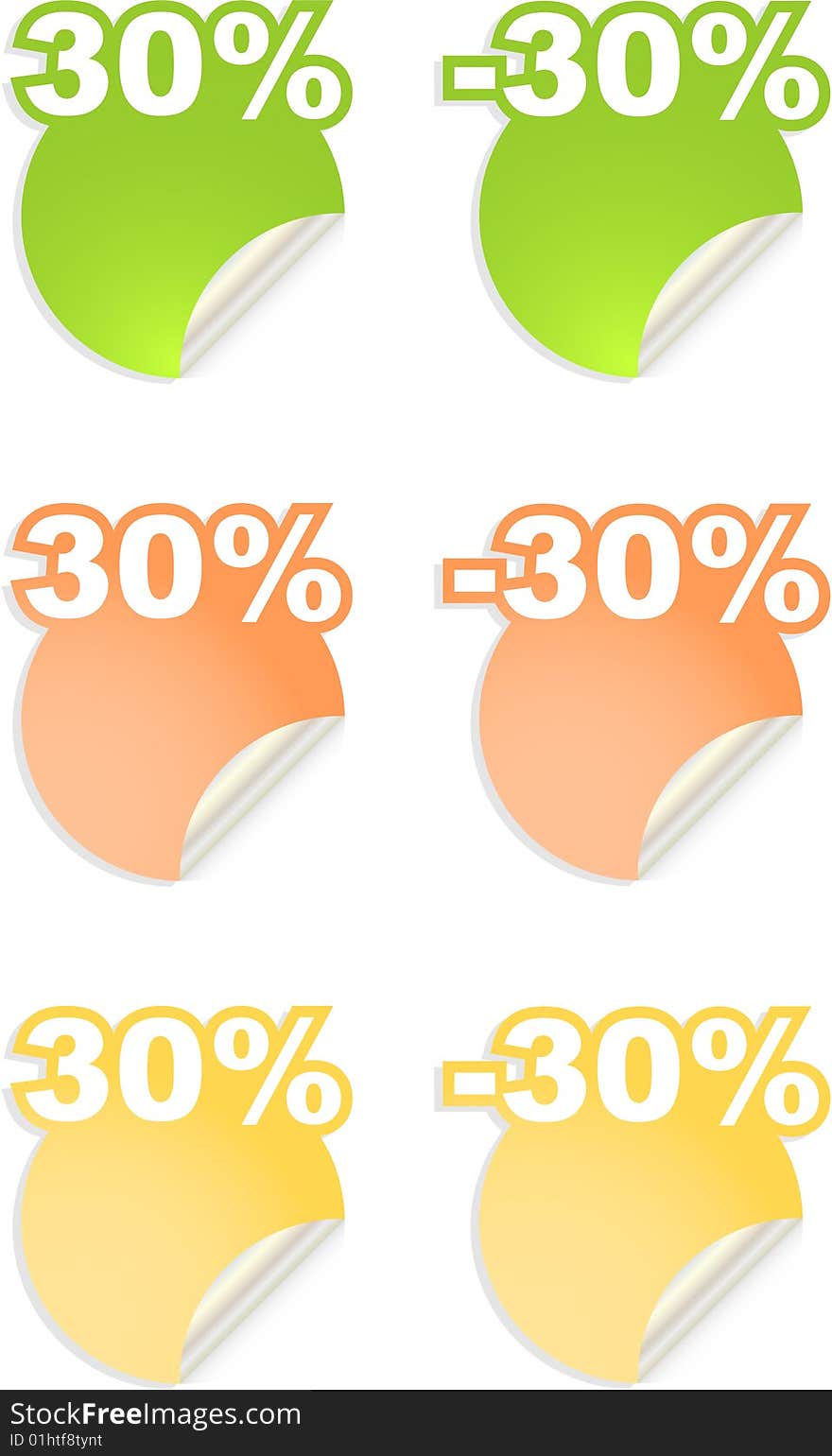 Vector stickers with text  percent