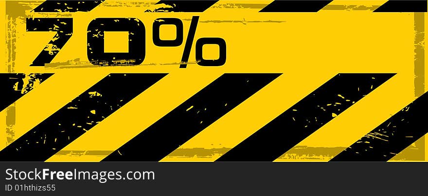 Vector grunge danger percent banner