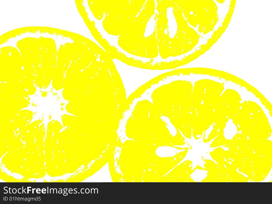 Yellow orange on white background