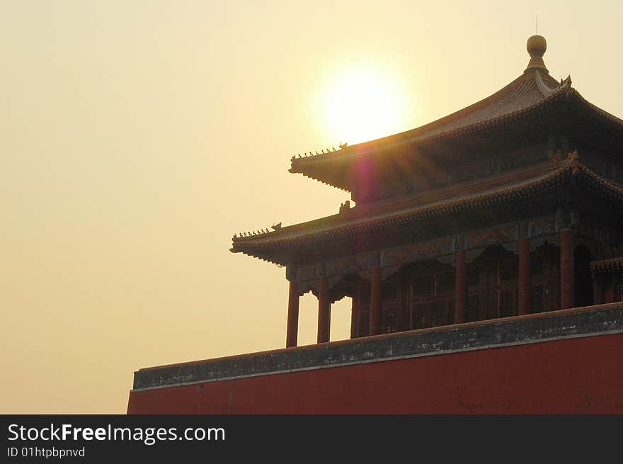 Abtsract of chinese building at the forbidden city. Abtsract of chinese building at the forbidden city