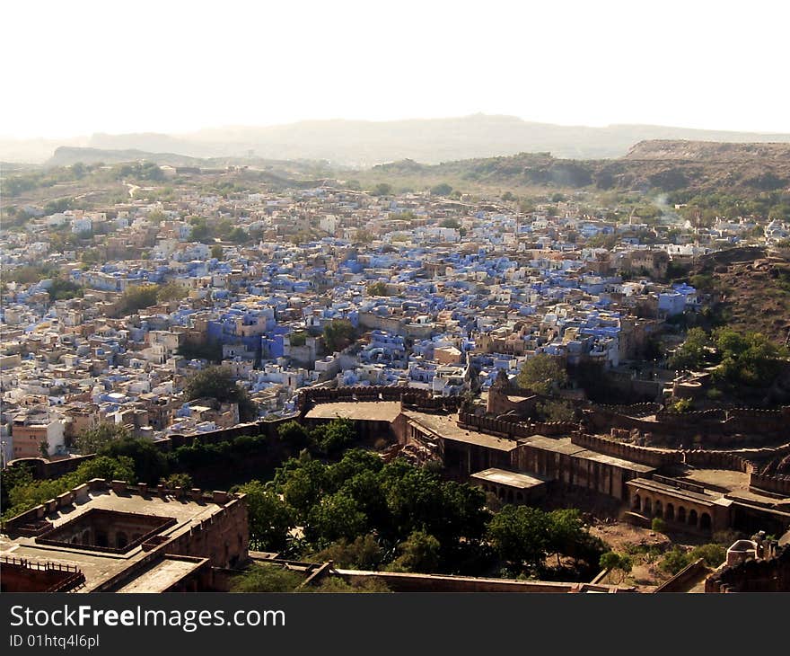 Aerial view of jodhpur (blue city) city rajasthan. Aerial view of jodhpur (blue city) city rajasthan