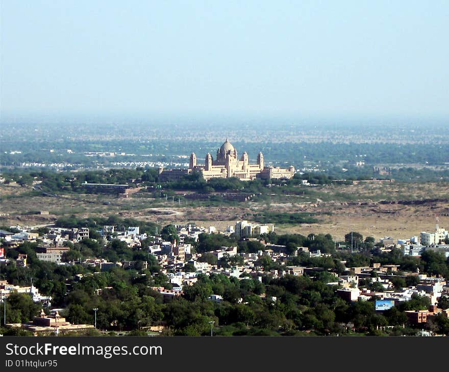 Mehrangarh fort in center surrounded by city jodhpur rajasthan india. Mehrangarh fort in center surrounded by city jodhpur rajasthan india