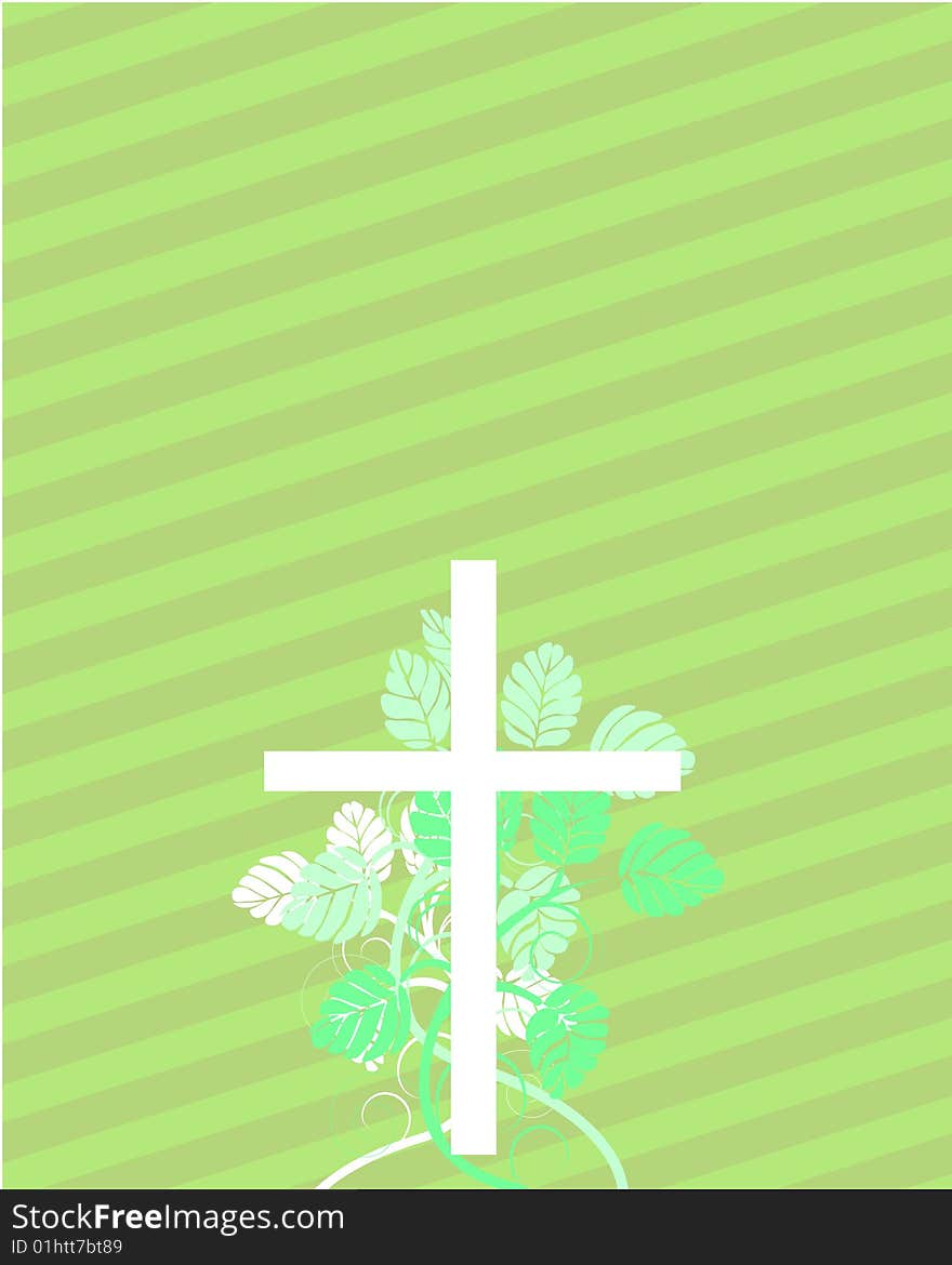 Easter cross with floral elements