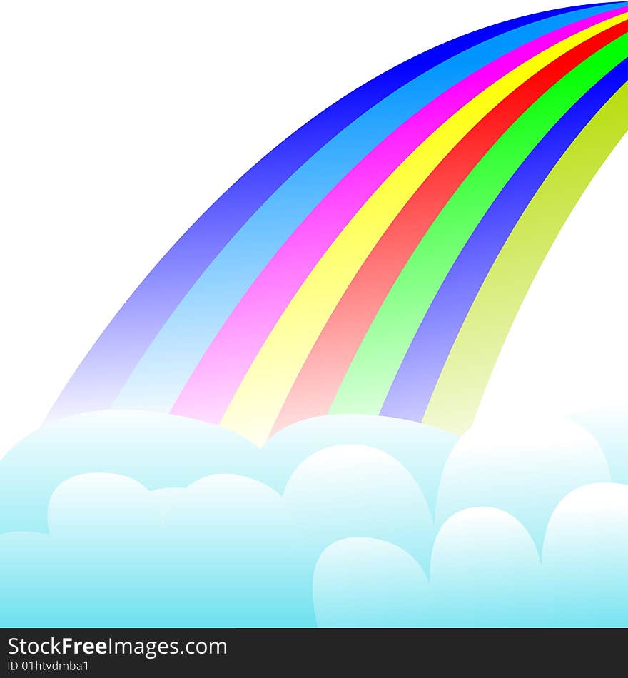 Rainbow in the sky, vector illustration