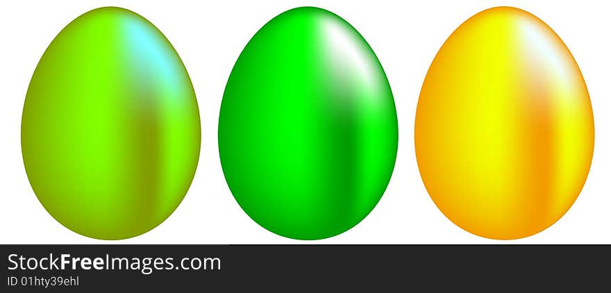 Easter eggs on white background, vector illustration