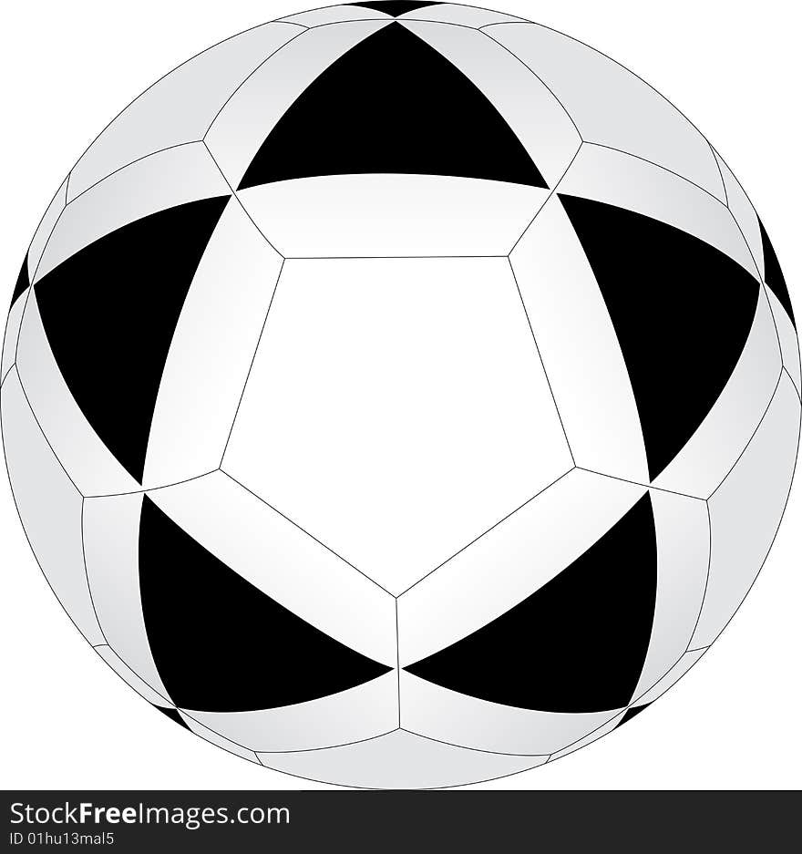 Vector illustration of the soccer ball on white background