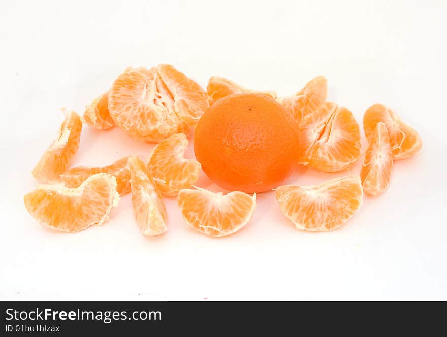 Orange mandarin isolated on white