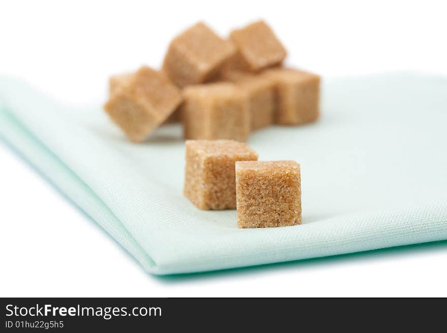 Brown Sugar Cubes Isolated