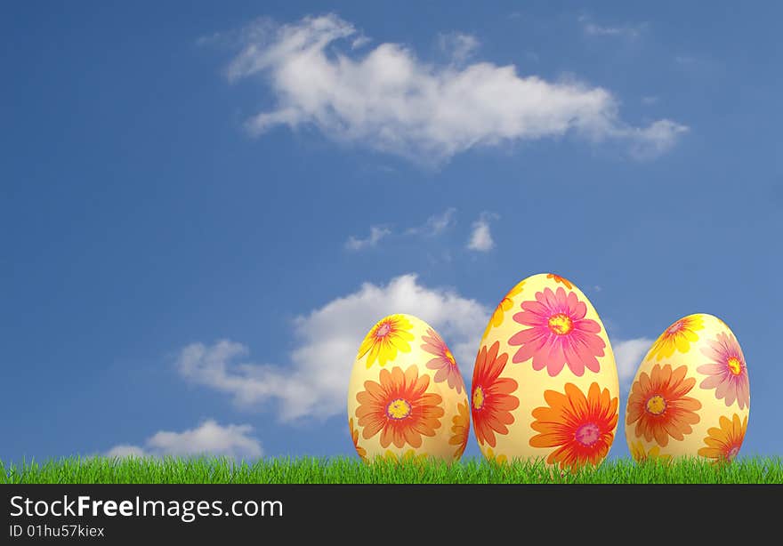 Floral easter eggs