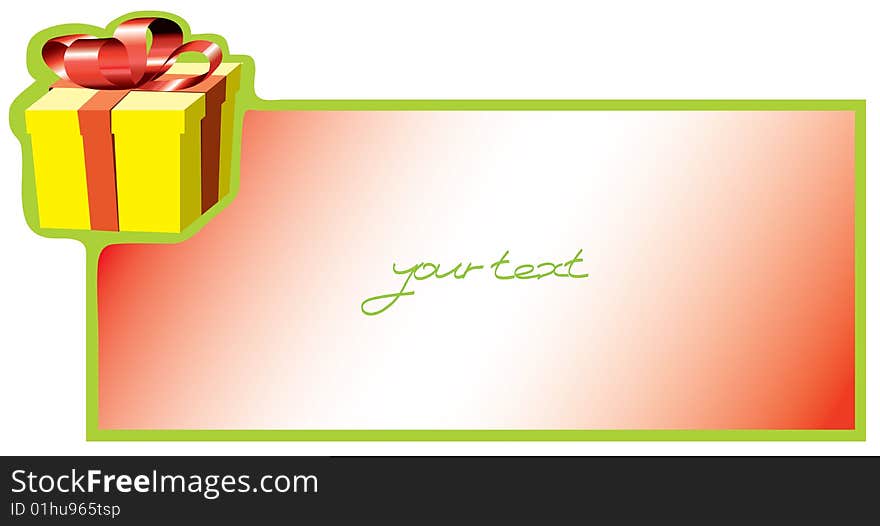 Illustration of present card with present box