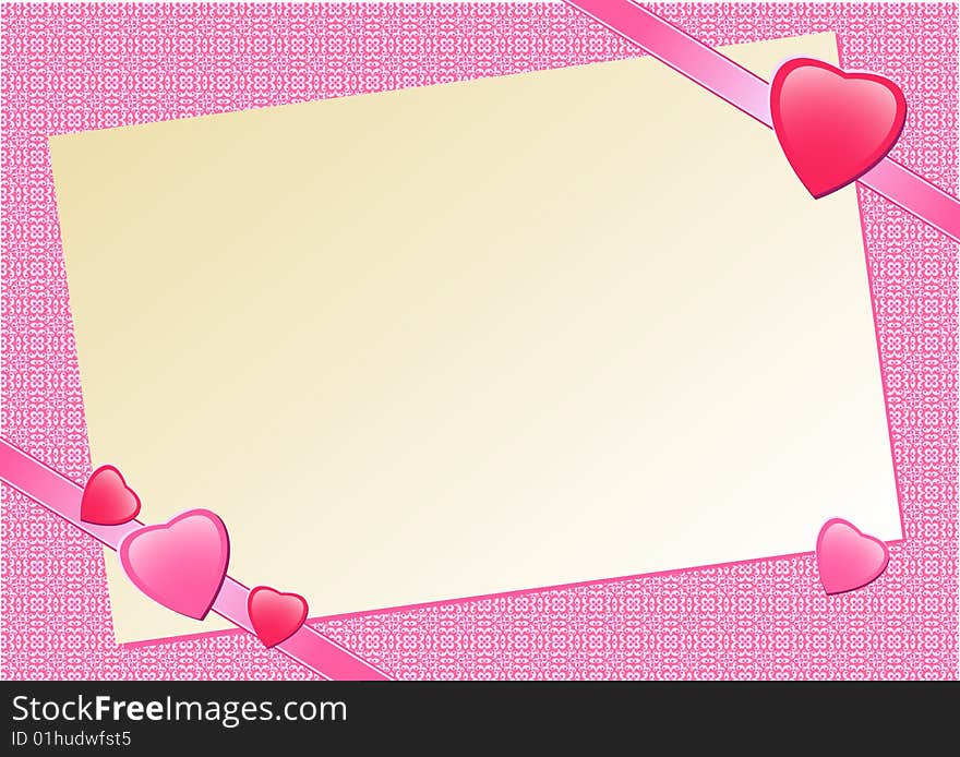 Pink Background With Hearts