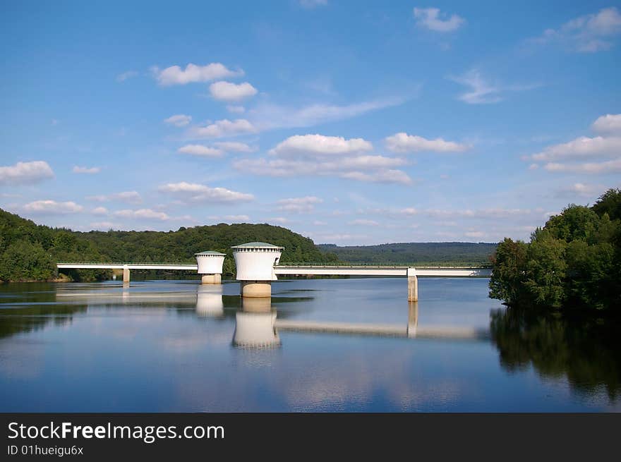 Artificial lake near Eupen in the Ardennes, Belgium. Artificial lake near Eupen in the Ardennes, Belgium