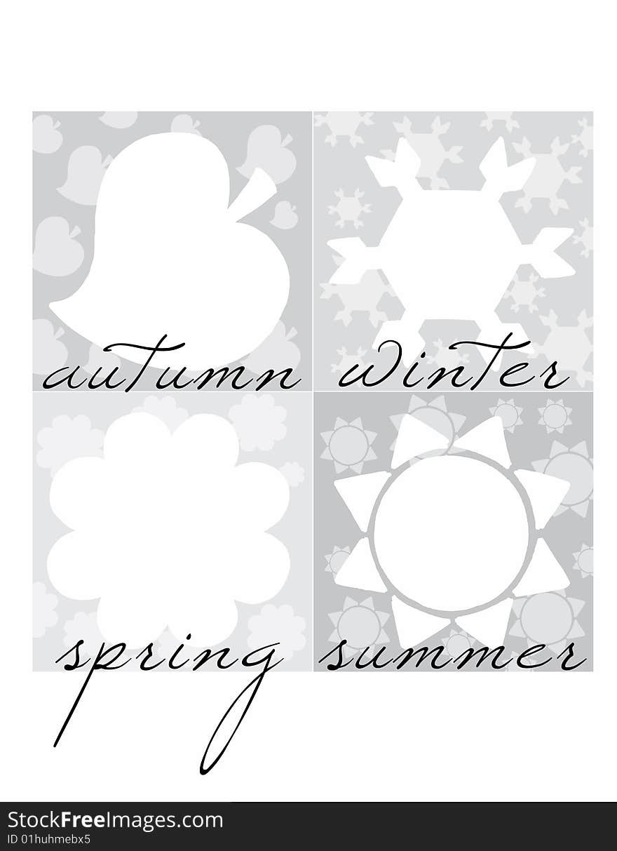 Illustration of Four Seasons Icons. vector image