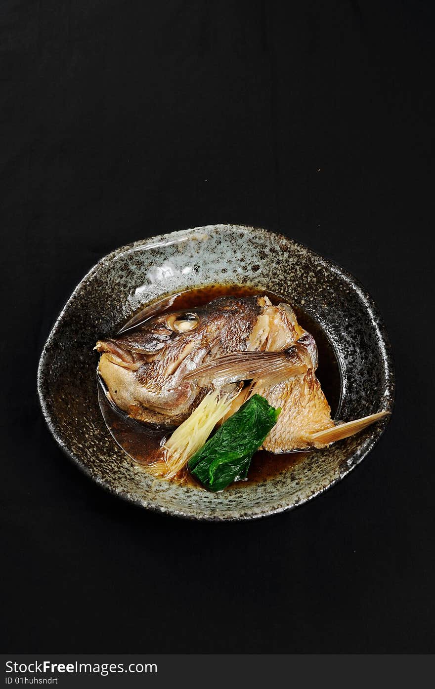 Fish head on a dish