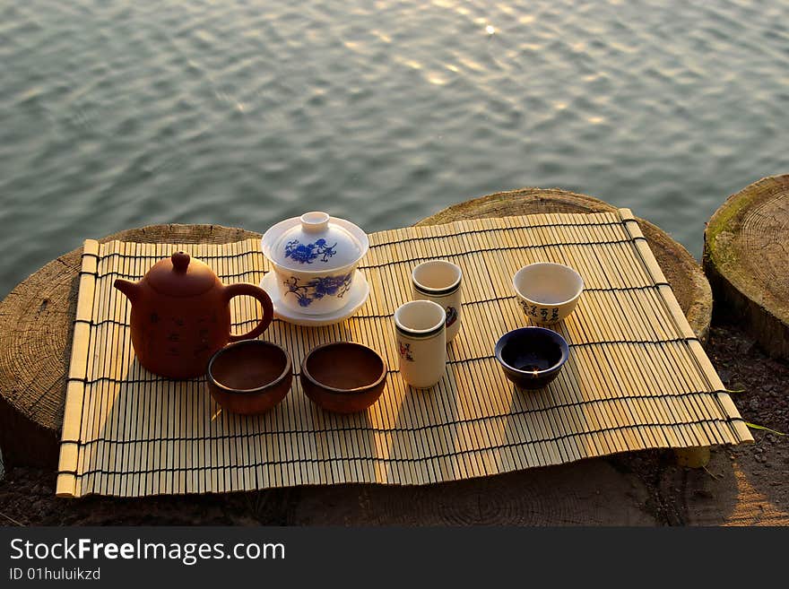 Tea set for asian style tea ceremony