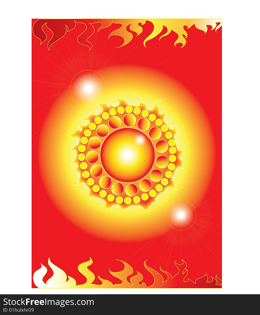 Abstract illustration of fire wheel